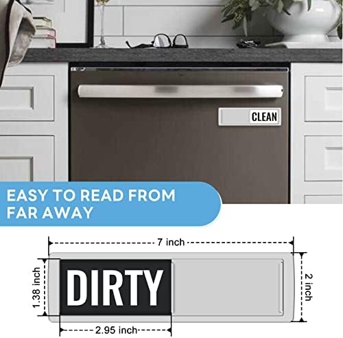 KitchenTour Dishwasher Magnet Clean Dirty Sign, Upgrade Super Strong Clean Dirty Magnet for Dishwasher, Large Text Easy to Read Non-Scratch Magnetic Indicator Kitchen Decor, Silver - Image 2