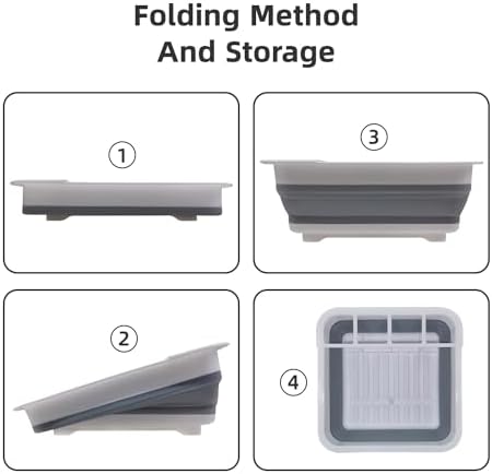 THANSTAR Collapsible Dish Drying Rack for RV Campers Portable Dinnerware Drainer Organizer for Kitchen Travel Trailer - Image 5