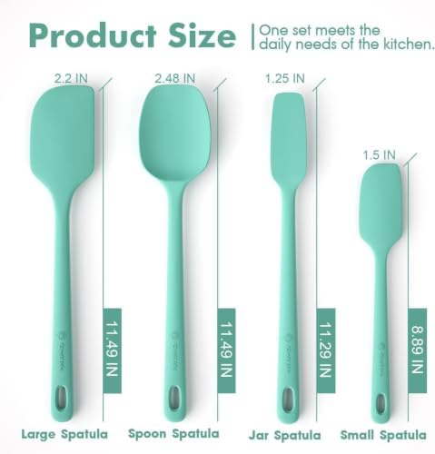 ChefAide 4 Pieces Silicone Spatulas Set, Heat Resistant Rubber Spatula - Image 2