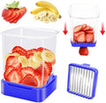 Strawberry Slicer Cup, Fruit Cutter – Quick-Slice, Meal Prep, Sapphire Blue by GENGCANG