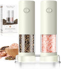 Salt and Pepper Grinder Set Electric Adjustable Coarseness Salt Pepper Grinder Shakers House Warming Gifts Automatic Battery Pepper Mill Shakers Gifts for Women Wedding Registry Must Haves by ioion