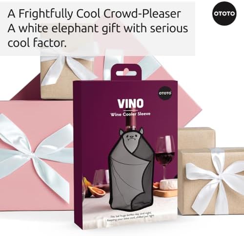 OTOTO Vino Wine Cooler Sleeve - Bat Cooler Sleeve for Wine Bottles & Glass Bottles, Reusable Bottle Cooler Sleeve, Halloween Spooky Gifts, Gothic Gifts, Unique Kitchen Gadgets - Image 7