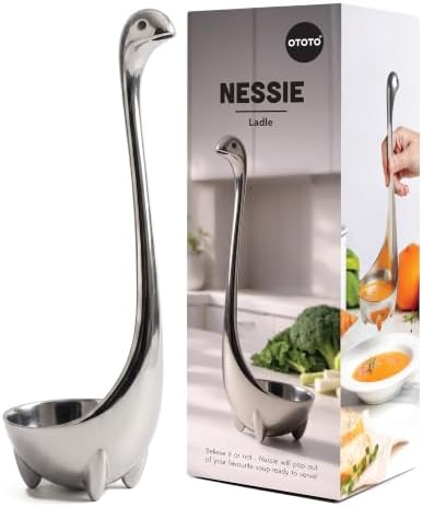 OTOTO The Original Nessie Stainless Steel Ladle - Soup Ladle, Cute Gifts, Funny Kitchen Gadgets, Loch Ness design, Cooking Gifts, BPA Free by OTOTO
