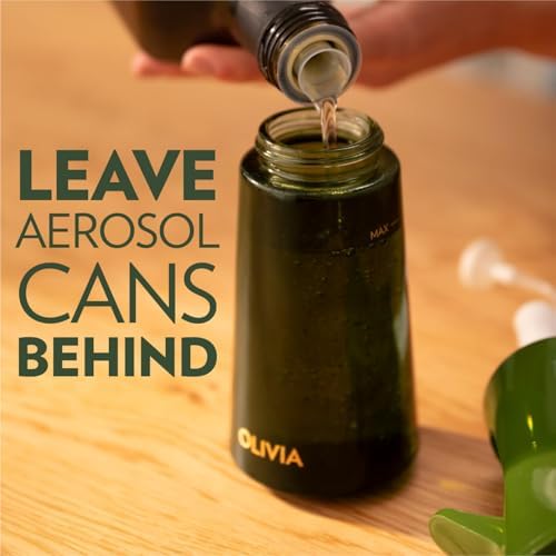 FLAIROSOL OLIVIA SIGNATURE Oil Sprayer for Cooking, 200ml Glass, Green/Gold - Image 4