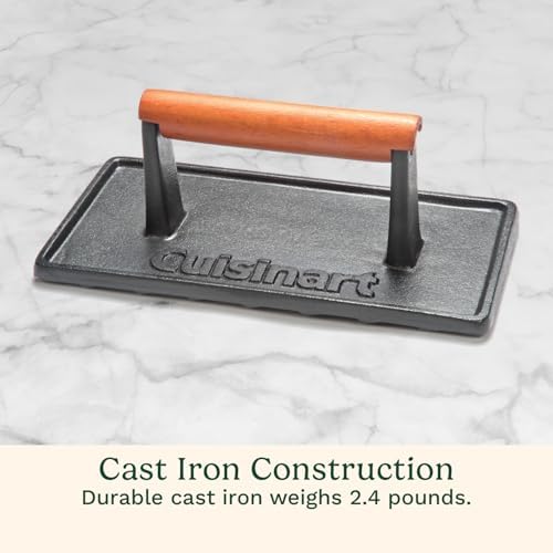 Cuisinart Burger Press with Wooden Handle, Cast Iron, Rectangle - Image 5
