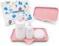 CAKETIME 2 Pack Silicone Soap Dish with Drain Spout for Bathroom Shower Caddy Kitchen Counter Sponge Holder Bar Sink Organizer Tray Container Drying Toiletries Essentials Cute Girl Pink Gifts Medium by CAKETIME