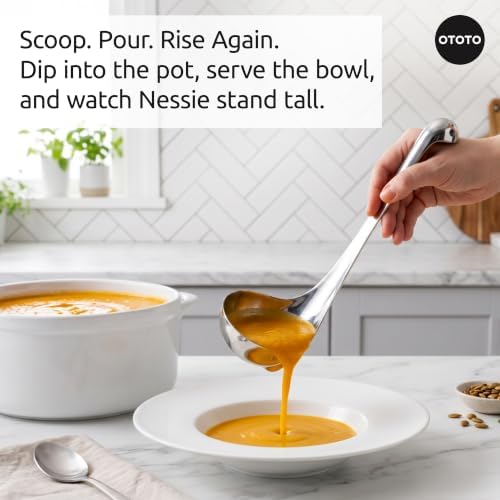 OTOTO The Original Nessie Stainless Steel Ladle - Soup Ladle, Cute Gifts, Funny Kitchen Gadgets, Loch Ness design, Cooking Gifts, BPA Free - Image 4