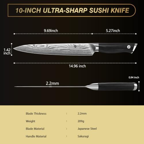 10 Inch Japanese Sushi Knife, Newly Upgraded Japanese Knives for 2026 - Image 2
