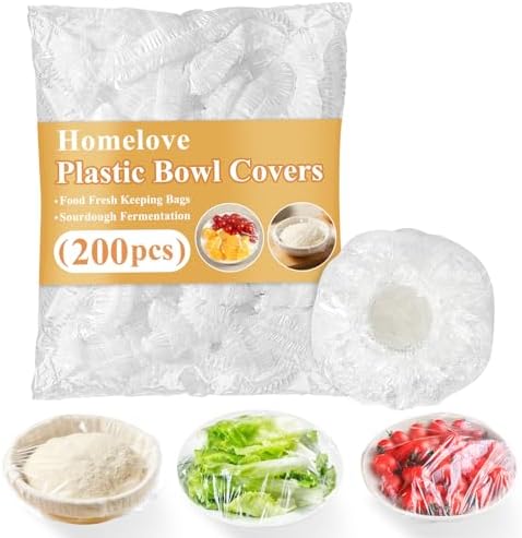 Homelove 200pcs Bowl Covers Bread Proofing - Plastic Wrap for Food Sourdough Bread Baking Rising Elastic Reusable Plate Covers Outdoor Food Fresh Keeping Bags Shower Cap Hair Deep Conditioning by Homelove