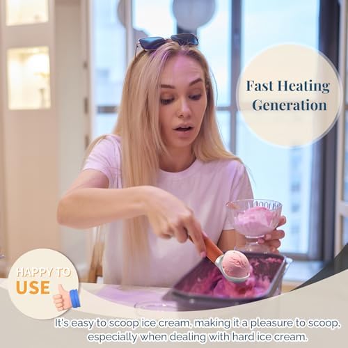 Heated Ice Cream Scoop Rechargeable, Electric Warming Ice Cream Scooper with LED Display, Heats to 158°F for Hard Ice Cream, Easy for Seniors & Kids, IP67 Waterproof (Mocha Brown, 2oz) - Image 6