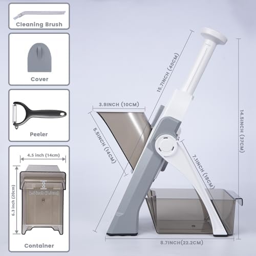 SupMaKin Safe Mandoline Slicer for Kitchen,Adjustable Potato Slicer 1-8 mm - Image 4