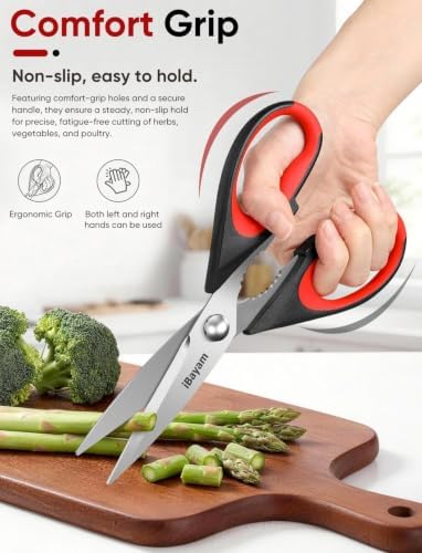 iBayam 8.7-inch Kitchen Scissors Shears All Purpose Heavy Duty, Protective Sheath (Pack of 2) - Image 3