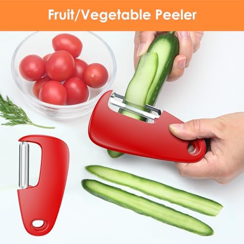 Pisol Kitchen Unique Gadgets Set 6 Pieces, Space Saving, Cheese Grater, Bottle Opener, Fruit Vegetable Peeler, Pizza Cutter, Garlic Ginger Grinder, Herb Stripper Gift Set - Image 5