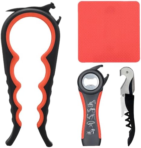 Jar Opener & Bottle Opener for Seniors with Arthritis, Weak Hands, 4-Pieces by Otstar