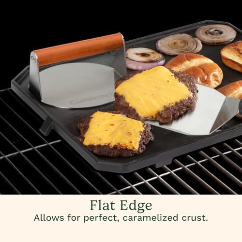 Cuisinart 6" Stainless Steel Smashed Burger Press, Juicy and Crispy Burgers for BBQs, Cookouts, Round (Pack of 3) - Image 4