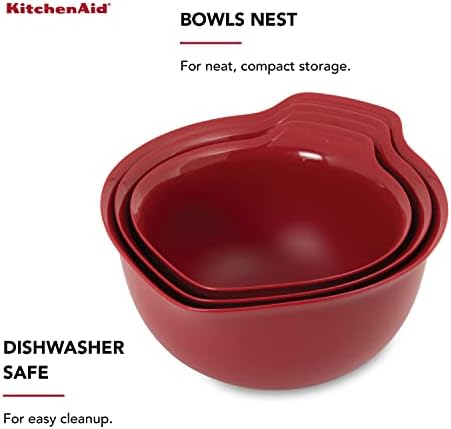 KitchenAid Universal Mixing Bowls, Set Of 3, Empire Red (Pack of 2) - Image 4