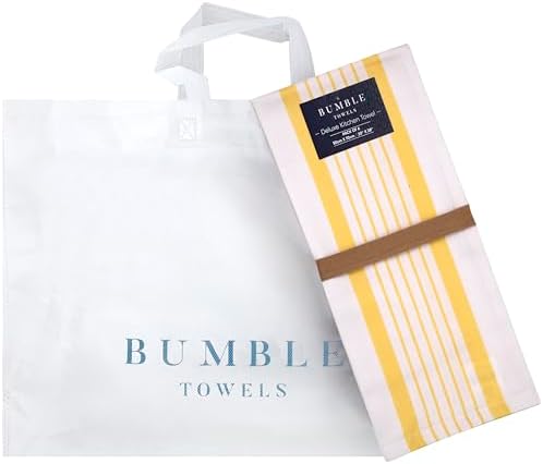 Premium Kitchen Towels 6 Pack 100% Cotton 20"x28" Dish Towels Yellow Stripe - Image 5