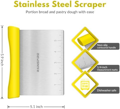 Multi-Purpose Stainless Steel Bench Scraper Dough Blender & Pastry Cutter - Image 2