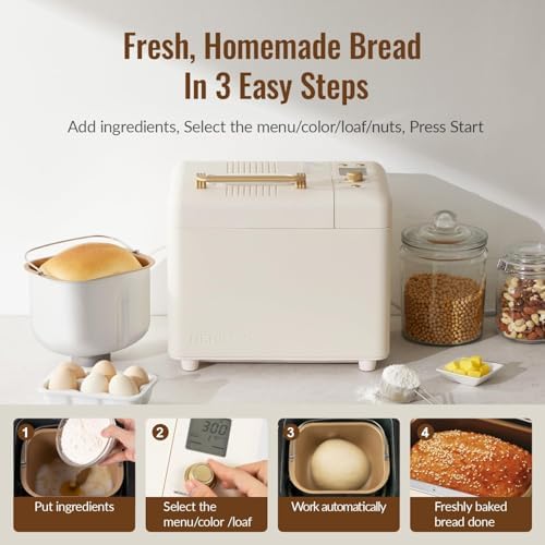 Neretva 2.2LB 15-in-1 Bread Machine with Dual Heater and Auto Nut Dispenser - Image 4
