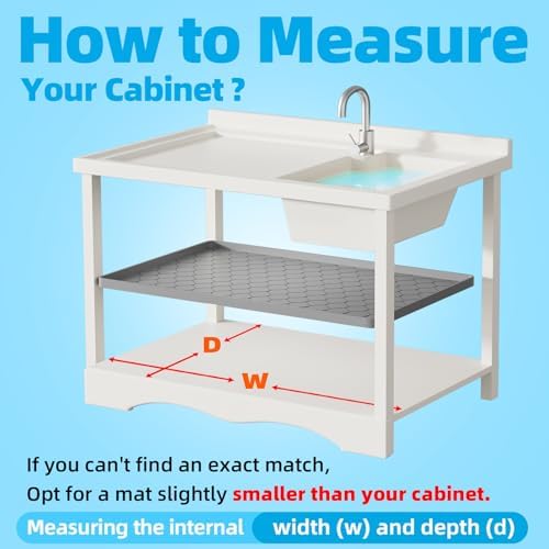 Winisok Waterproof Under Sink Mat 40" x 19", Silicone Mat, Black - Image 6