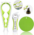 Jar Opener for Weak Hands, Seniors with Arthritis, 5 in 1 Multi Function Bottle Opener Lid Opener For Arthritic Hands with Non Slip Rubber Jar opener Gripper Pad(green) by HUMANFUN