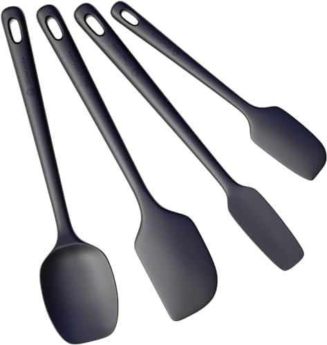 ChefAide 4 Pieces Silicone Spatulas Set, Heat Resistant Rubber Spatula by ChefAide