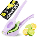 Zulay Kitchen Metal 2-in-1 Lemon Squeezer - Sturdy Max Extraction Hand Juicer Lemon Squeezer Gets Every Last Drop - Easy to Clean Manual Citrus Juicer - Easy-Use Lemon Juicer Squeezer - Purple/Lime by ZulayKitchen