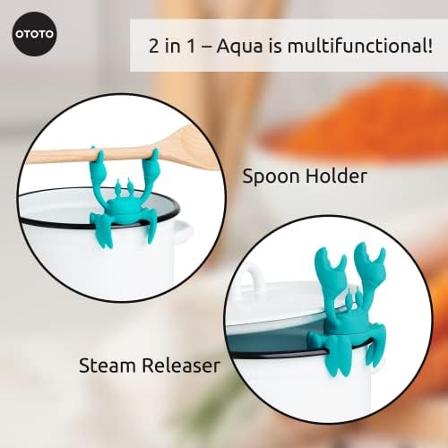 OTOTO Aqua the Crab Silicone Utensil Rest - Silicone Spoon Rest for Stove Top - BPA-Free, Heat-Resistant Kitchen and Grill Utensil Holder - Non-Slip Spoon Holder Stove Organizer and Steam Releaser - Image 4