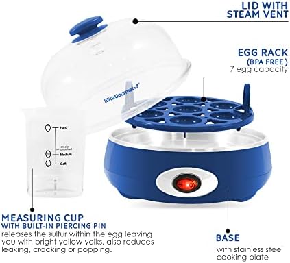 Elite Gourmet 7-Egg Electric Egg Cooker, BPA-Free, Auto Shut-Off - Image 2