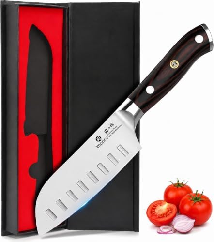imarku Santoku Knife 5 Inch, Ultra Sharp Chef Knife with Pakkawood Handle by imarku