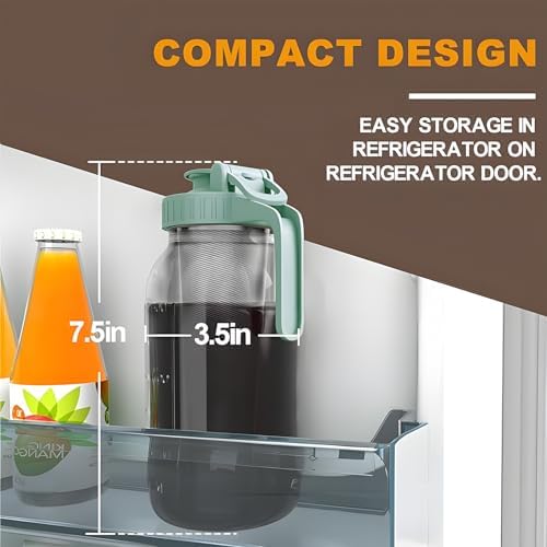 JunVpic Cold Brew Coffee Maker, 32 oz Glass Mason Jar Pitcher - Image 5