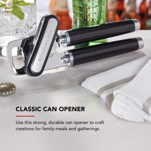 KitchenAid Classic Multifunction Can Opener and Bottle Opener Easy to Use, Razor Sharp Stainless Steel Cutting Wheel, Soft Ergonomic Handles, Black, Pack of 12 - Image 2