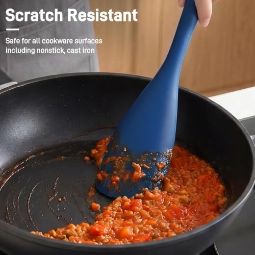 3 PACK Silicone Cooking Spatula & Spoon for Nonstick Cookware, BPA-Free - Image 3
