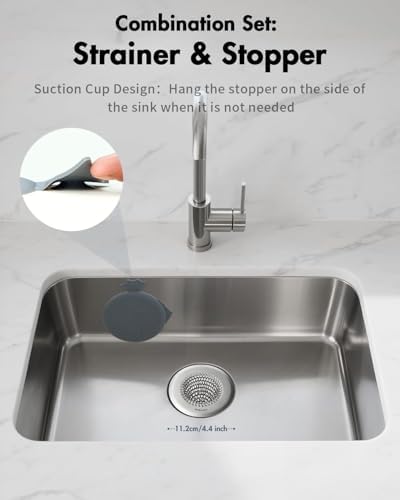 Kitchen Sink Drain Strainer Stopper,Patented Reversible Chain Mesh Basket - Image 3