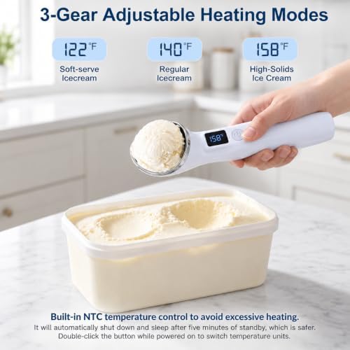 Heated Ice Cream Scoop Rechargeable, 3 Heat Settings, Electric Scooper - Image 5