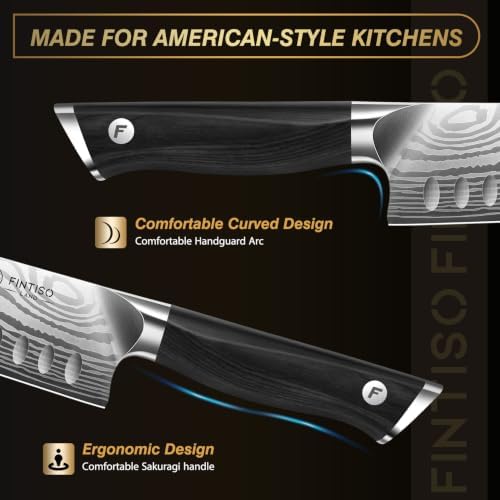 Santoku Knife 7 Inch with Sharp Japanese High Carbon Stainless Steel - Image 4