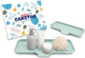 CAKETIME 2 Pack Silicone Soap Dish with Drain Spout for Bathroom Shower Caddy Kitchen Counter Sponge Holder Bar Sink Organizer Suction Cup Dispenser Shampoo Hanging Tools Storage New Green Large by CAKETIME
