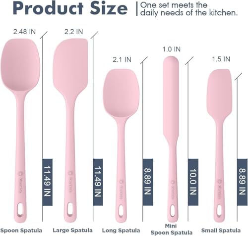ChefAide 5 Pieces Silicone Spatulas Set, Heat Resistant Rubber Spatula - Image 2
