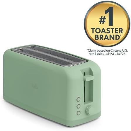 bella Fits-Anywhere™ Slim Toaster, 4 Slice Extra Long & Wide Slot, Seaglass - Image 3