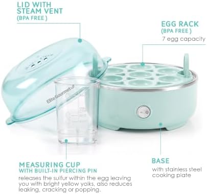 Elite Gourmet 7-Egg Electric Egg Cooker, BPA-Free, Auto Shut-Off - Image 2