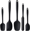 Silicone Spatula Set,5 Piece Food Grade Rubber Spatulas,Black by Hoewina