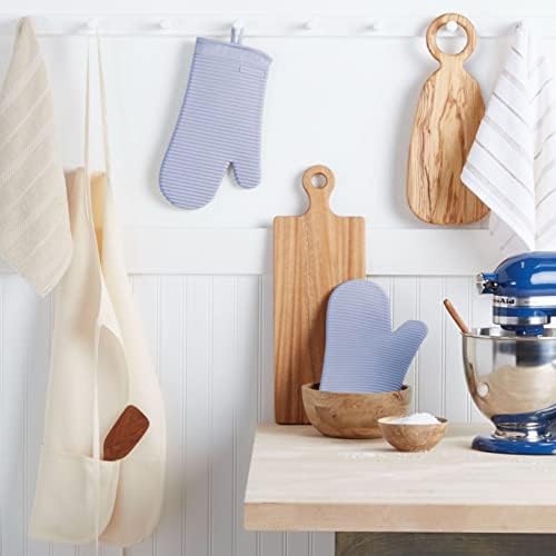 KITCHENAID Ribbed Soft Silicone Oven Mitt 2-Pack Set, 7.5"x13", Lavender Cream - Image 2