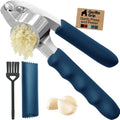GORILLA GRIP Garlic Peeler and Press Set, Heavy Duty Mincer, Blue by GorillaGrip