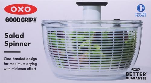 OXO Good Grips Salad Spinner | Lettuce Spinner | Fruit Washer | Fruit Washing Bowl with Strainer | Vegetable Cleaner | Salad Cleaner | Lettuce Washer | 6.22 Quart Capacity (Pack of 4) - Image 2