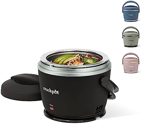 Crock-Pot Electric Lunch Box 20-Ounce Portable Food Warmer Black Licorice Perfect for Travel On-the-Go & Office Use (Pack of 4) by Crock-PotBrand