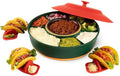 Taco Tuesday Kit - Taco Bar Serving Set for a Party - 30oz Heated Pot, 4 Taco Holders, & Detachable Lazy Susan Tray - Taco Night Fiesta – Unique Couple & Housewarming Gift Set Ideas by Kusini