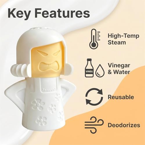 Angry Mama Microwave Cleaner, Vinegar and Water Steam Tool (White) - Image 2