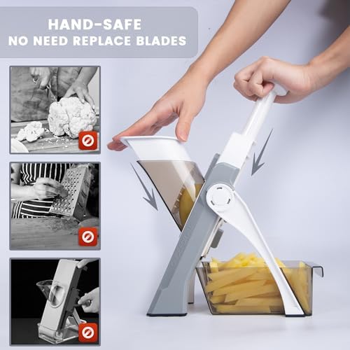 SupMaKin Safe Mandoline Slicer for Kitchen,Adjustable Potato Slicer 1-8 mm - Image 2