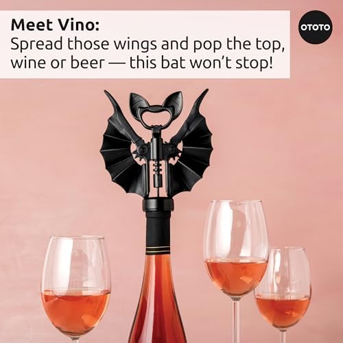 OTOTO Boo-tiful Crew Bundle of Elizabat, Vino, Gracula - Halloween Kitchen Decor Goth Accessories, Cool Kitchen Gadgets, Bat Scissors, Spooky, Witchy Bottle Opener, Garlic Crusher, Spooky Funny Gifts - Image 4