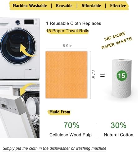 MoLKENE Swedish Dishcloths for Kitchen, 6 Pack Reusable Paper Towels - Image 5
